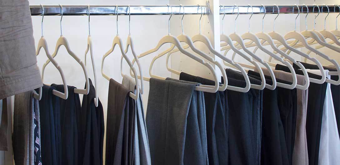 How to Hang Pants on A Hanger Without Causing Creases  Higher Hangers   BioHangers Space Saving Clothes Hangers