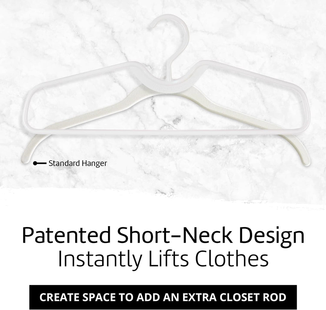 Classic White Heavy-Duty Short Neck Vertical-Space-Saving Hangers by Higher Hangers