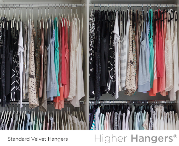 Slimline Plastic Space Saving Higher Hangers  Higher Hangers® -  BioHangers® Space Saving Clothes Hangers