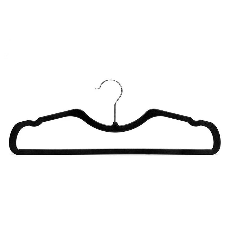 Slim-Line Wide Shoulder Coat Hanger-Black - Plastic Hangers