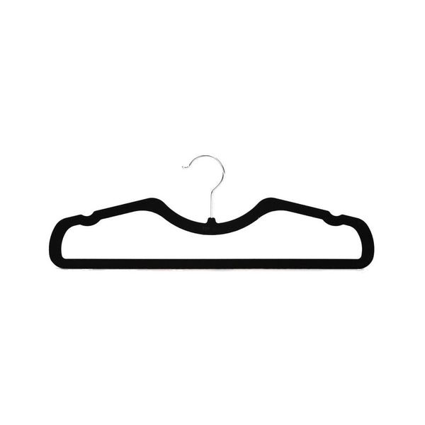 Higher Hangers Space Saving Short Neck Black Velvet Slimline Clothes Hangers